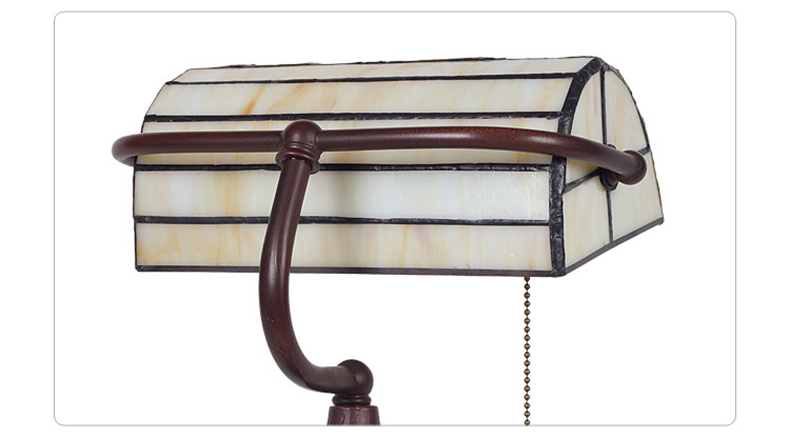 FUMAT Tiffany Style Stained Glass Table Lamp - Romantic Bead Curtain Bank Light Design