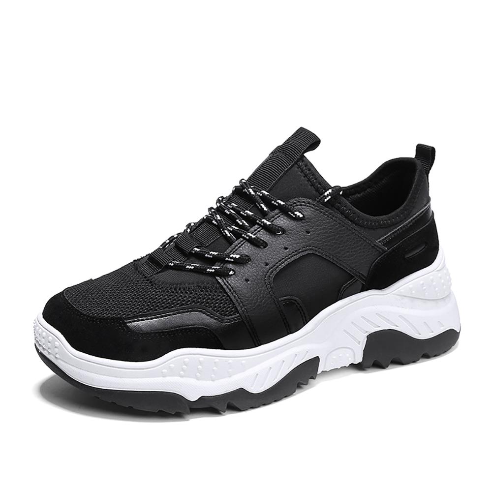 S333 Men Fashion Comfortable Sports Shoes Rubber Sole EU43 - Black