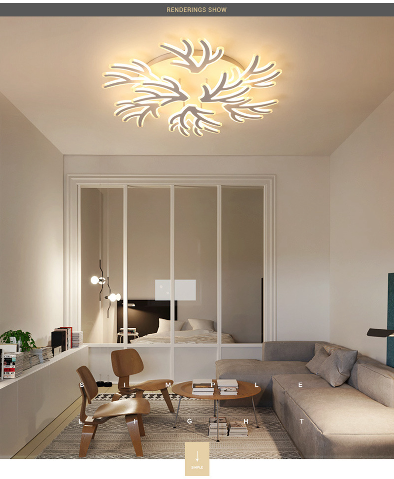 FUMAT Nordic Post-modern Acrylic Ceiling Light - Creative Branches Design (12 Lights 2 Layers)