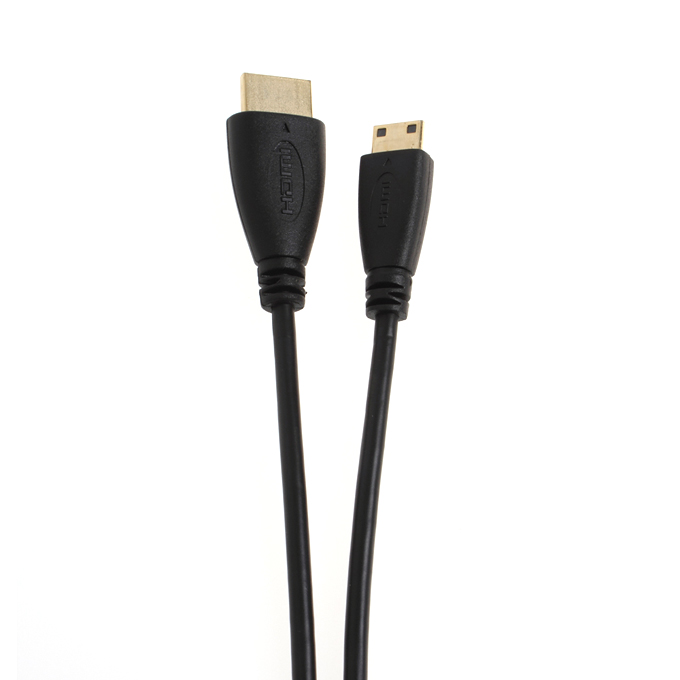 1.8M Mini HDMI to HDMI cables 1.3 & 1.4 Version with Gold Plated Connector - Black