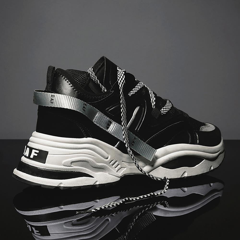 Men's Chunky Sneakers Comfortable Fashion Athletic Shoes Size 41 - Black