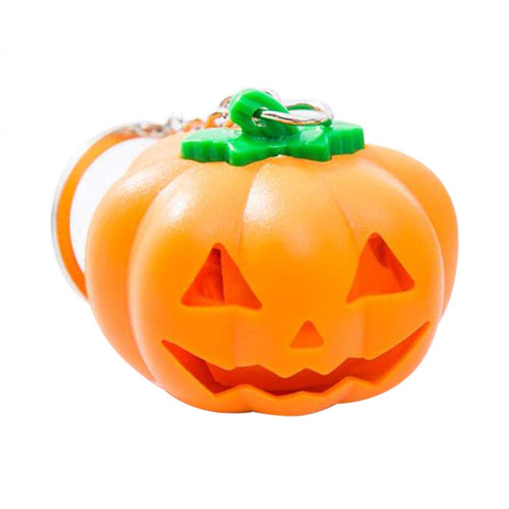 Pumpkin BS-510 Led Voice Glowing Keychain Halloween Gift - Orange