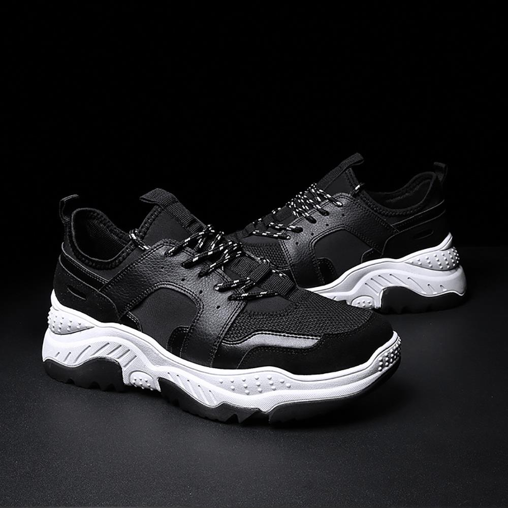 S333 Men Fashion Comfortable Sports Shoes Rubber Sole EU43 - Black