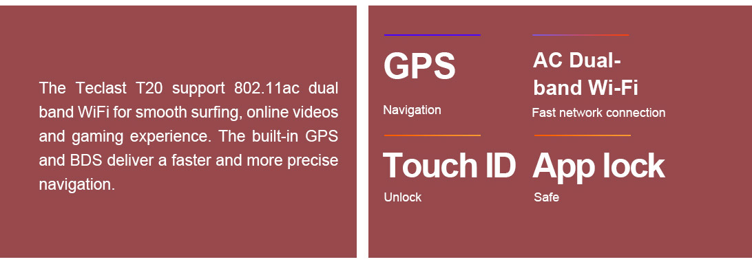 Teclast T20 4G Phablet Helio X27 MT6797T Deca Core 10.1" IPS Screen 2560*1600 Android 7.0 4GB RAM 64GB ROM Touch ID Built-in GPS GLONASS Beidou - White Silver