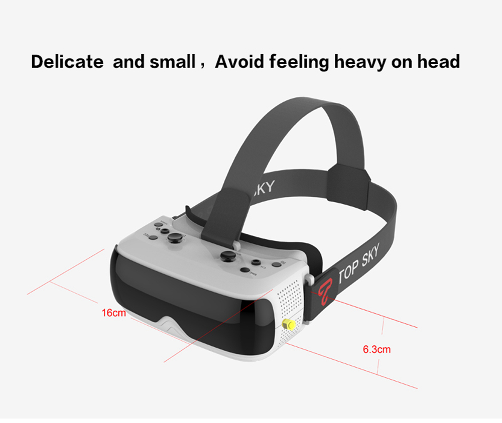 Topsky Prime-1S 5.8G 48CH Diversity FPV Goggles Built-in Battery Dual Modules Support DVR - White
