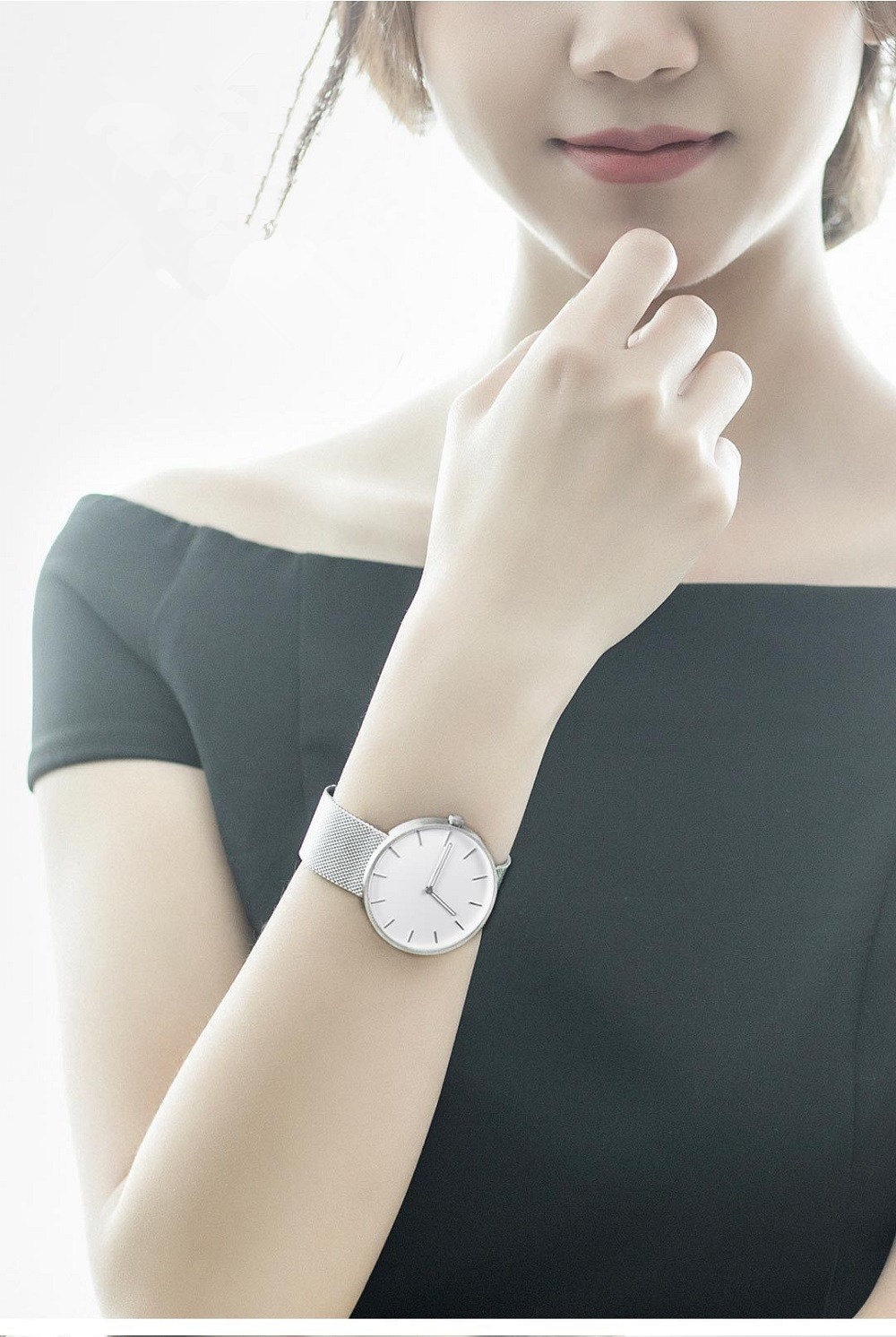 Xiaomi TwentySeventeen Unisex Quartz Watch Luminous Pointer Stainless Steel Strap - Black