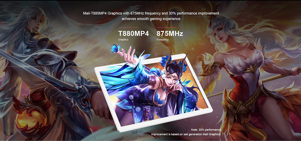 Teclast T20 4G Phablet Helio X27 MT6797T Deca Core 10.1" IPS Screen 2560*1600 Android 7.0 4GB RAM 64GB ROM Touch ID Built-in GPS GLONASS Beidou - White Silver
