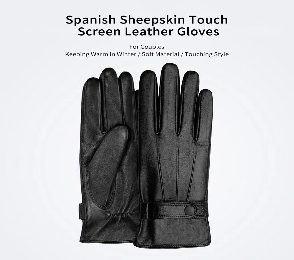 Xiaomi Youpin Lambskin Touch Screen Gloves For Couples (From Spanish Raw Materials Women's XL) - Black