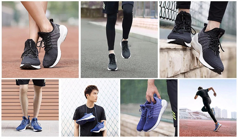 Xiaomi FREETIE Men Stylish Sneakers Breathable Shock-absorbing Slip Resistant Sports Shoes Size EU39 - Blue