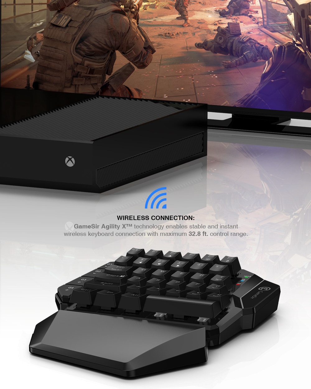 GameSir VX E-sports AimSwitch Wireless Game 2.4G Keyboard Mouse Combo For PS4/NS/Xbox/PC/Android Phone - Black