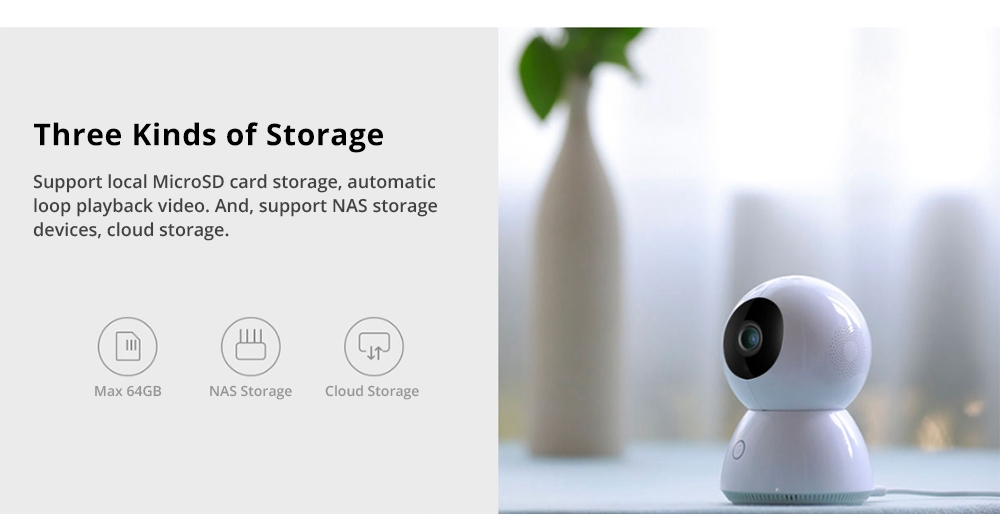 Xiaomi Mijia Smart 1080P WiFi IP Camera 360 Degree Wide-angle AI Detection Infrared Night Vision - White