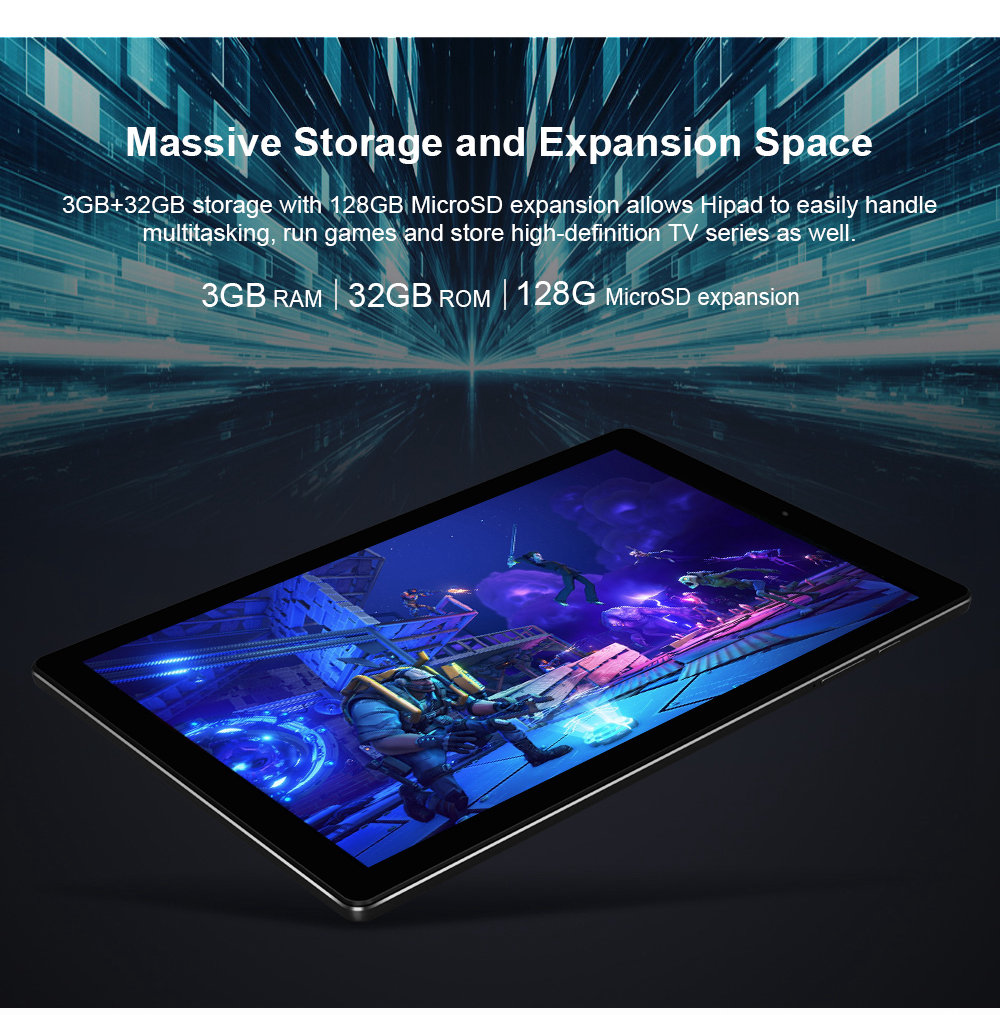 Chuwi Hipad Tablet PC Helio X27 MTK6797X Deca Core 10.1" IPS Screen 1920*1200 Android Oreo 3GB RAM 32GB ROM - Black