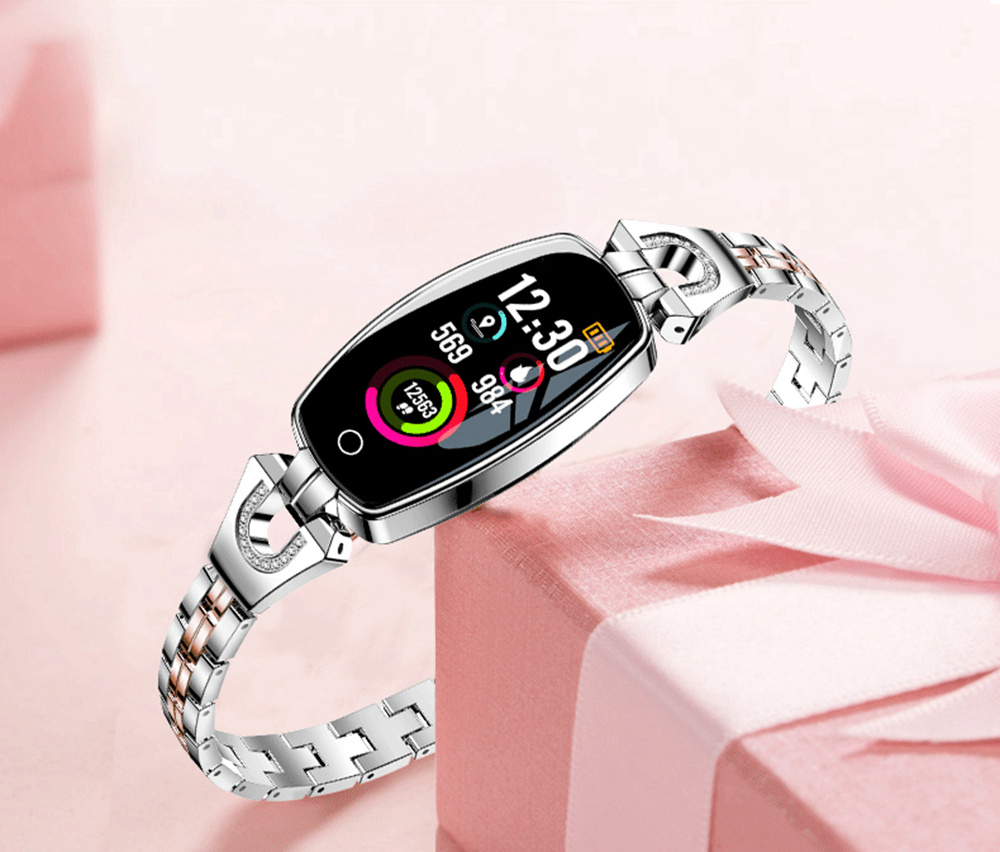 H8 Women Smart Bracelet 0.96 Inch TFT Color Screen Heart Rate Sleep Monitor IP67 Waterproof Multiple Sports Mode - Black