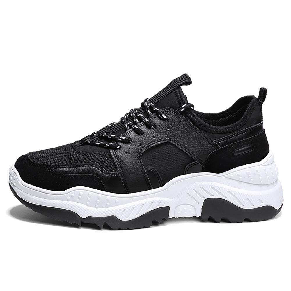 S333 Men Fashion Comfortable Sports Shoes Rubber Sole EU43 - Black