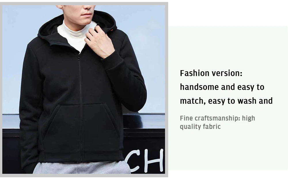 Xiaomi MI TOWN LIFE Men Casual Jacket (Fleece Windbreaker Size S) - Black