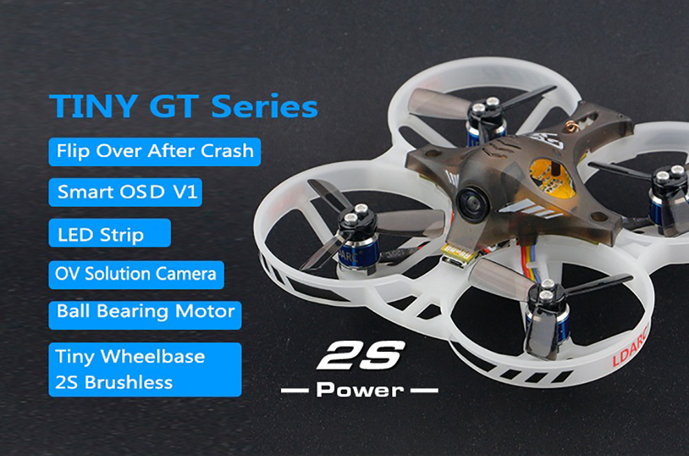 LDARC/Kingkong GT8 FPV Racing Drone F3 FC 4In1 10A BLHeli-S ESC 800TVL 150 Degree Camera AC900 Receiver - PNP