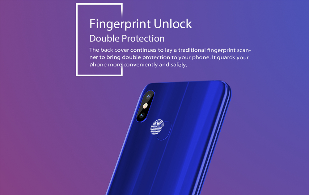 Meiigoo S9 6.18 Inch 4G LTE Smartphone MTK6750T 4GB 32GB 13.0MP + 2.0MP Dual Rear Cameras Android 8.1 Face ID Type-C Fast Charge - Twilight