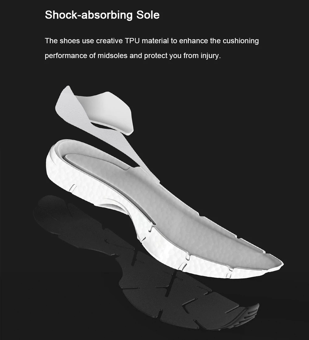 Xiaomi FREETIE Men Stylish Sneakers Breathable Shock-absorbing Slip Resistant Sports Shoes Size EU39 - Blue