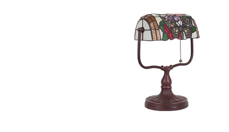 FUMAT Tiffany Style Stained Glass Table Lamp - Romantic Butterfly Vintage Shanghai Design