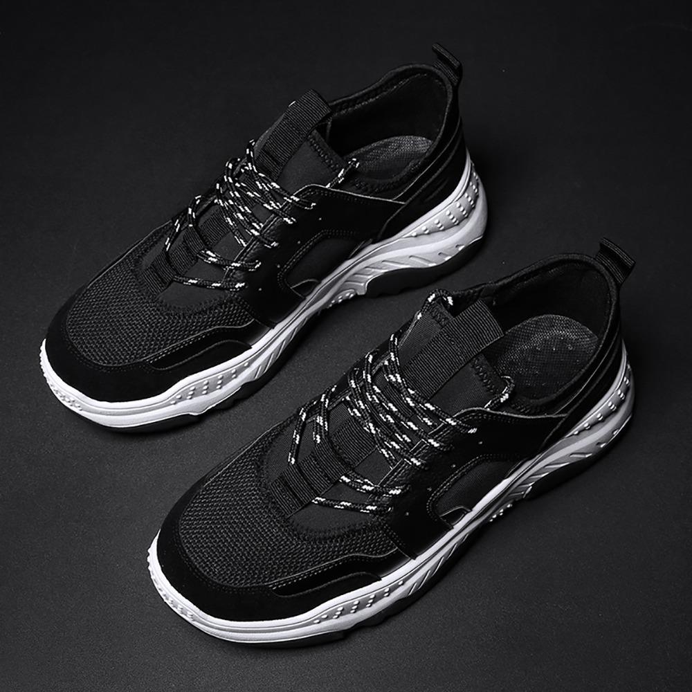 S333 Men Fashion Comfortable Sports Shoes Rubber Sole EU43 - Black