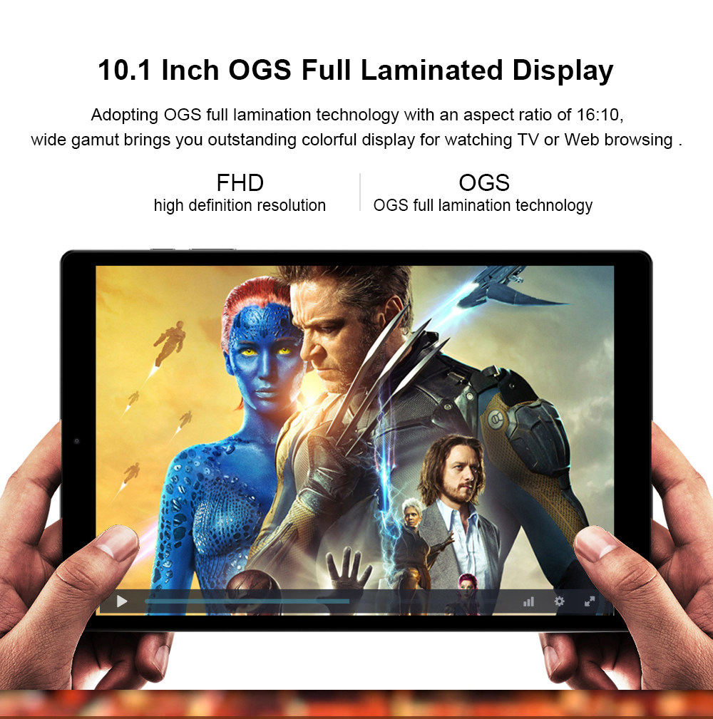 Chuwi Hipad Tablet PC Helio X27 MTK6797X Deca Core 10.1" IPS Screen 1920*1200 Android Oreo 3GB RAM 32GB ROM - Black