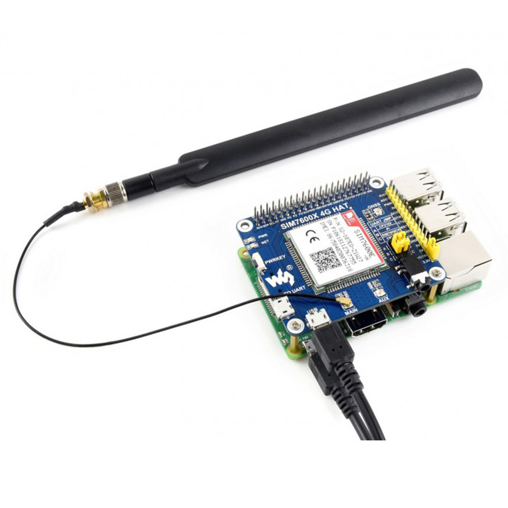 Waveshare SIM7600CE 4G HAT Expansion Board for Raspberry Pi, LTE CAT4 Blue