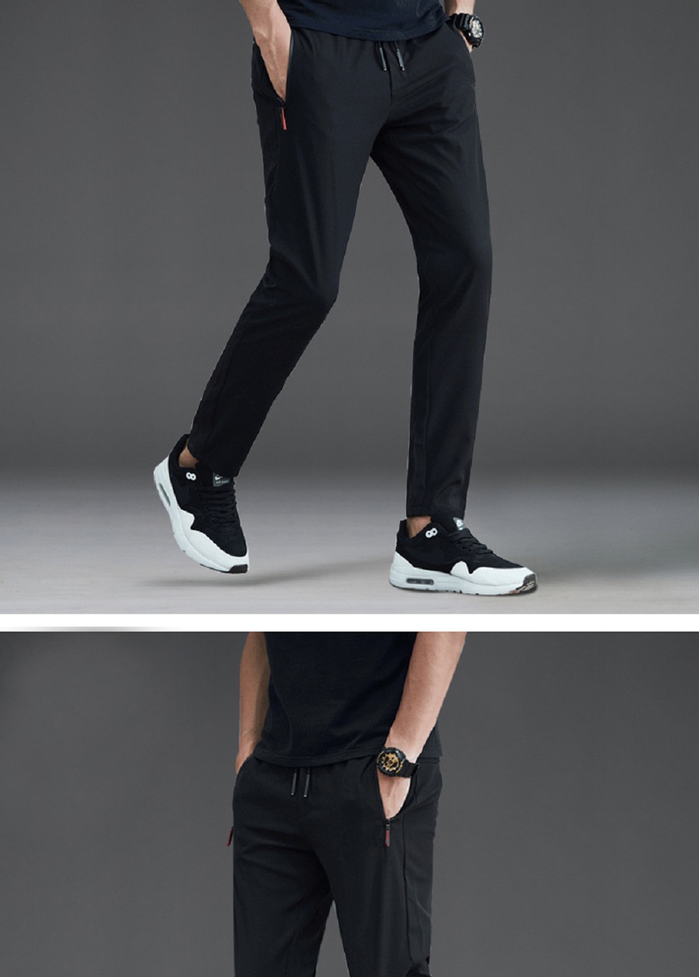 Men's Autumn Stretch Casual Sports Pants (Size M) - Gray