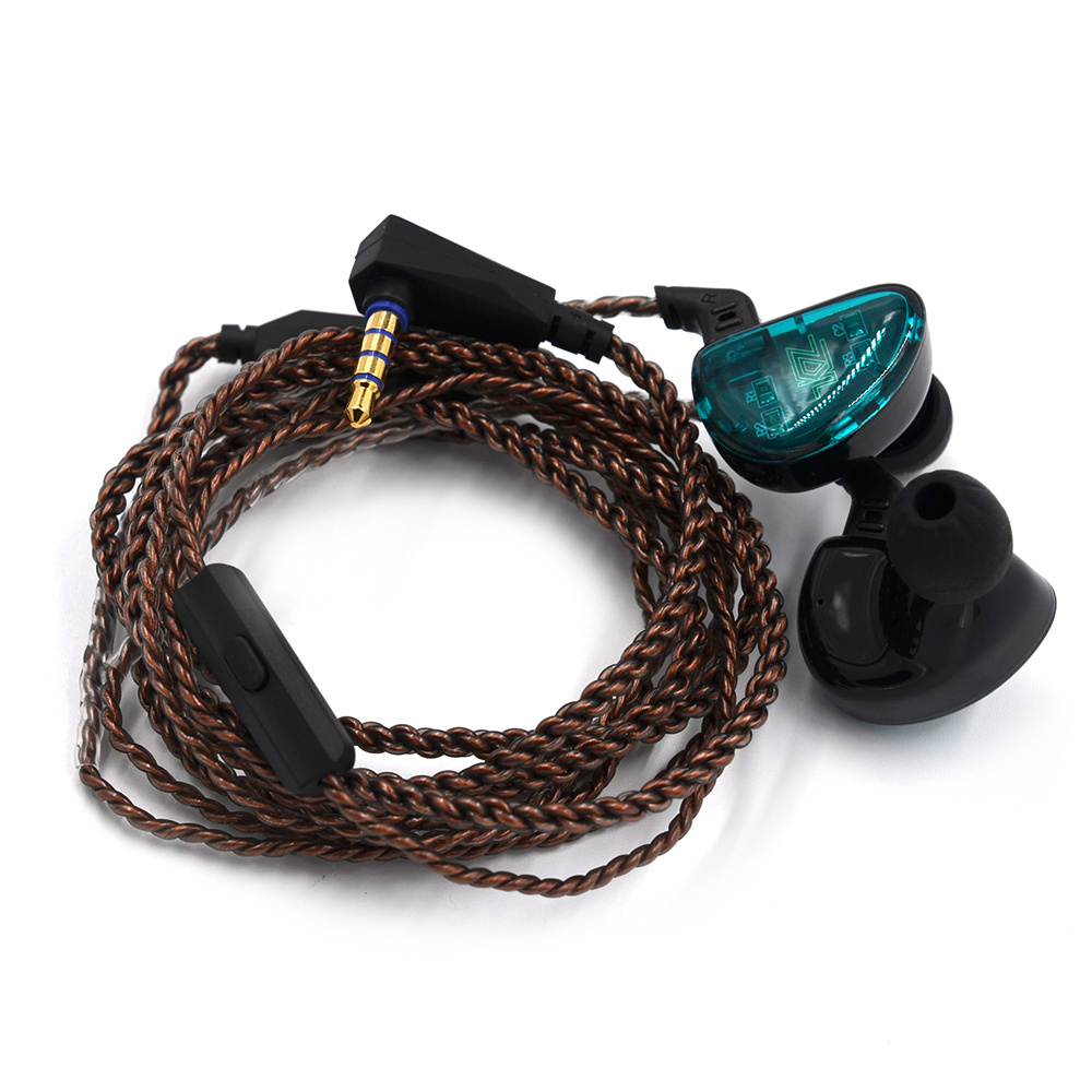 KZ AS10 5BA HiFi Stereo Earphone In-ear Earbuds with 0.75mm 2 Pin Cable - Black WITH MIC