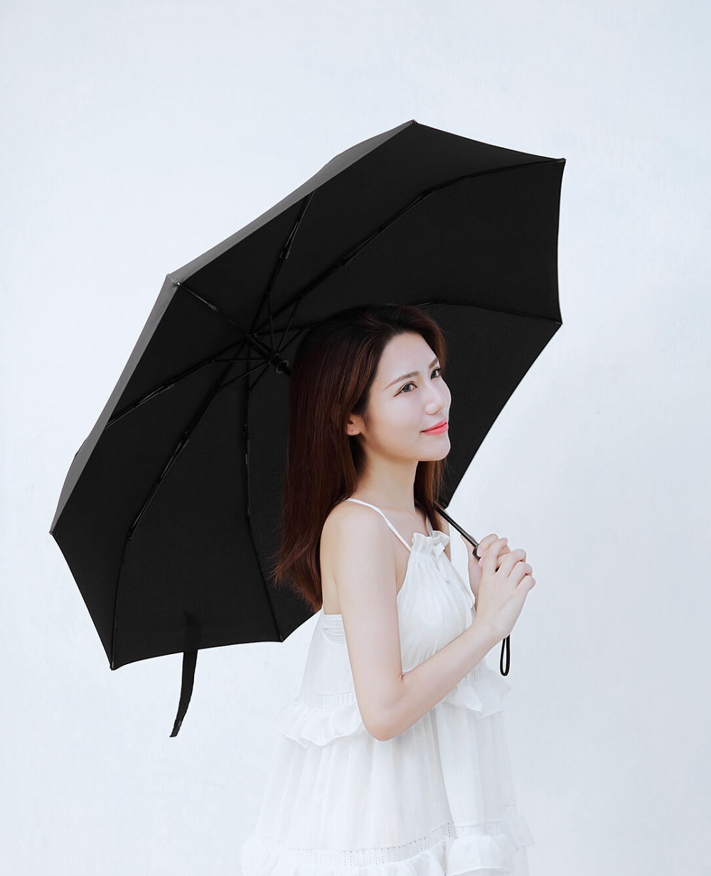 1Xiaomi Youpin Unisex Portable Lightweight Rain & Sun Umbrella - Black