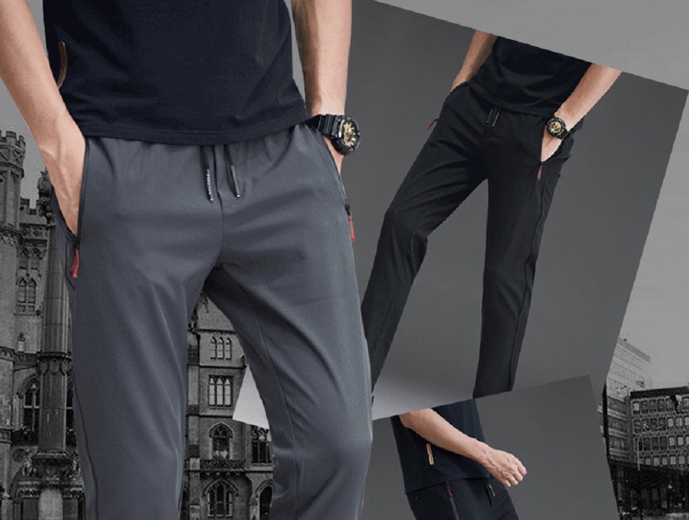 Men's Autumn Stretch Casual Sports Pants (Size M) - Gray