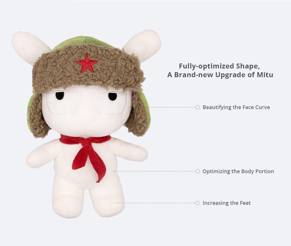 XIAOMI White Stuffed Plush Toy Classic MITU 25cm Cute Soft Doll Kids Best Gift