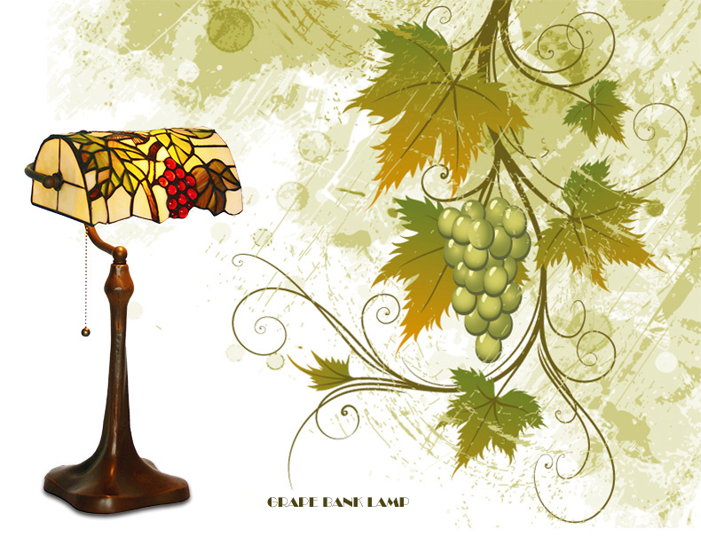 FUMAT Tiffany Style Stained Glass Table Lamp - Romantic Bead Curtain Bank Light Design