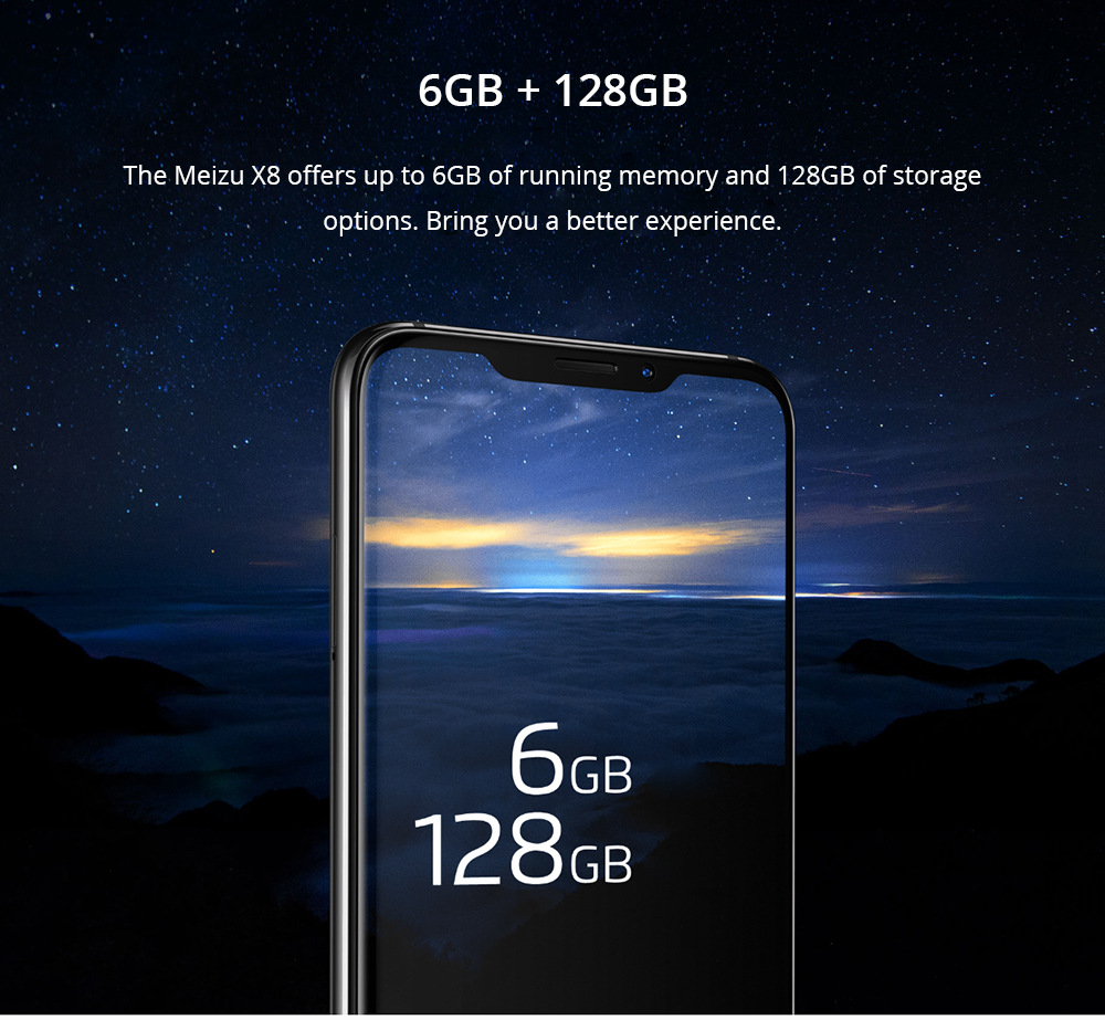 Meizu X8 6.2 Inch 4G LTE Smartphone Snapdragon 710 4GB 64GB 12.0MP+5.0MP Dual Rear Cameras Android 8.1 Face ID Full Screen - Magic Blue