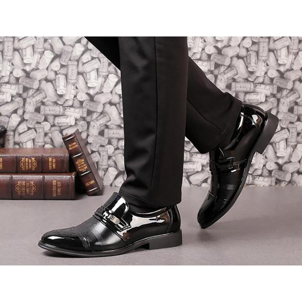 XA003 Men Business Leather Shoes Stylish Comfortable Casual Shoes EU 44 - Brown