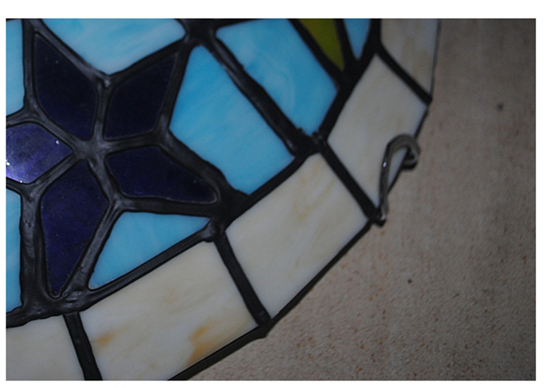 FUMAT Mediterranean Tiffany Style Ceiling Light - Colorful Star Design Size 40CM