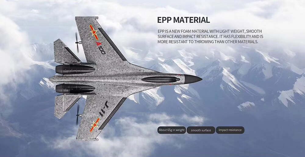 XK A100-SU27 2.4G 3CH EPP 340mm Wingspan RC Airplane Fixed Wing Plane Aircraft Built-in Gyro RTF - Yellow