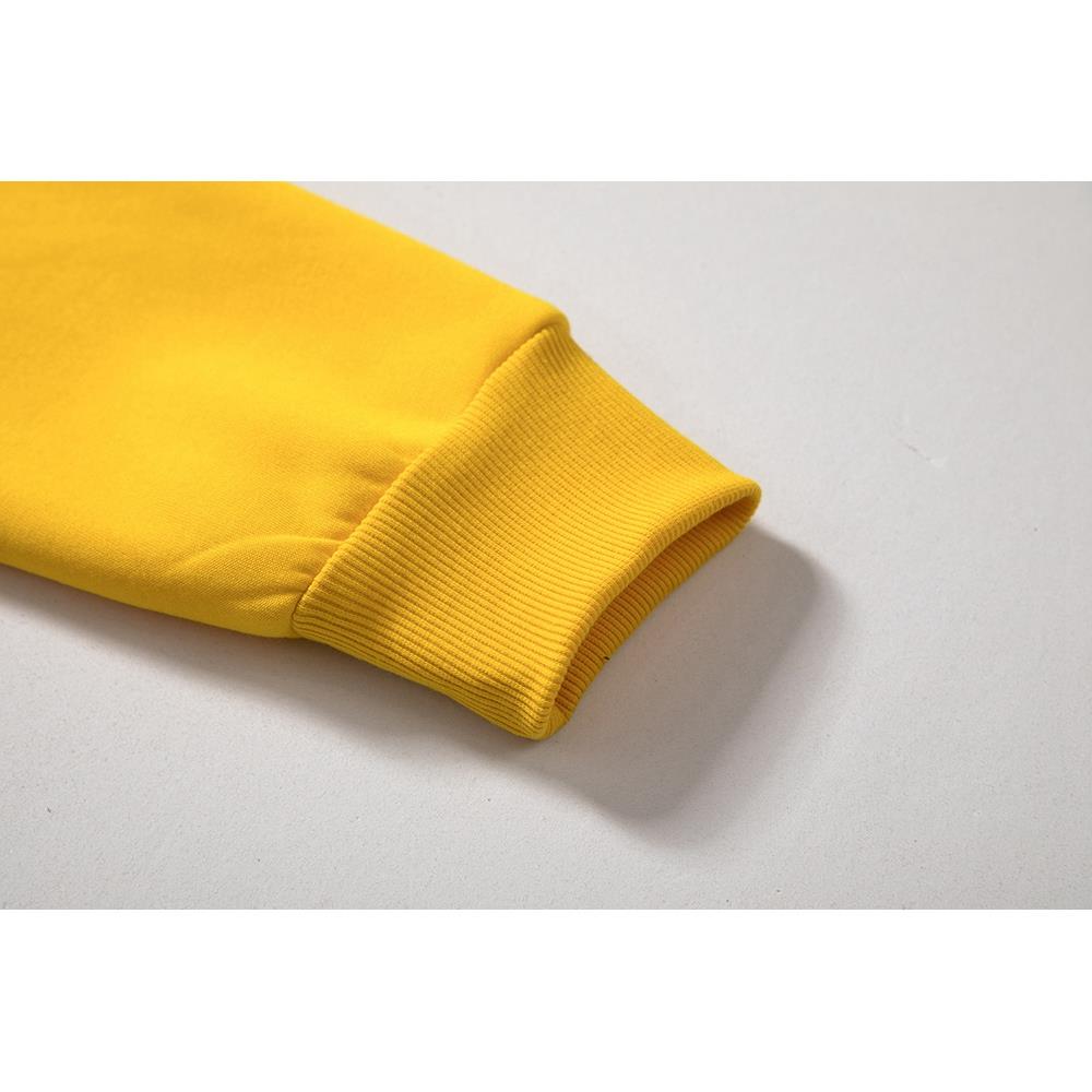 WY30 Men's Autumn Casual Irregular Loose Hoodie (Color Block Cotton Sweatshirt Size M) - Yellow