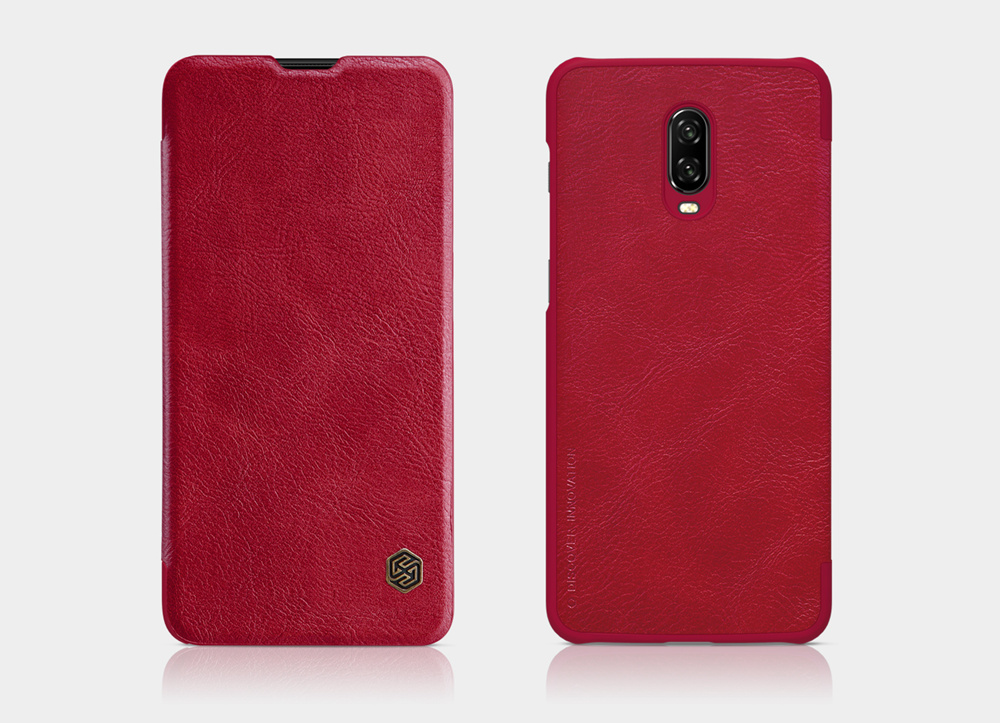 NILLKIN Protective Leather Phone Case for Oneplus 6T Protective Back Cover - Black