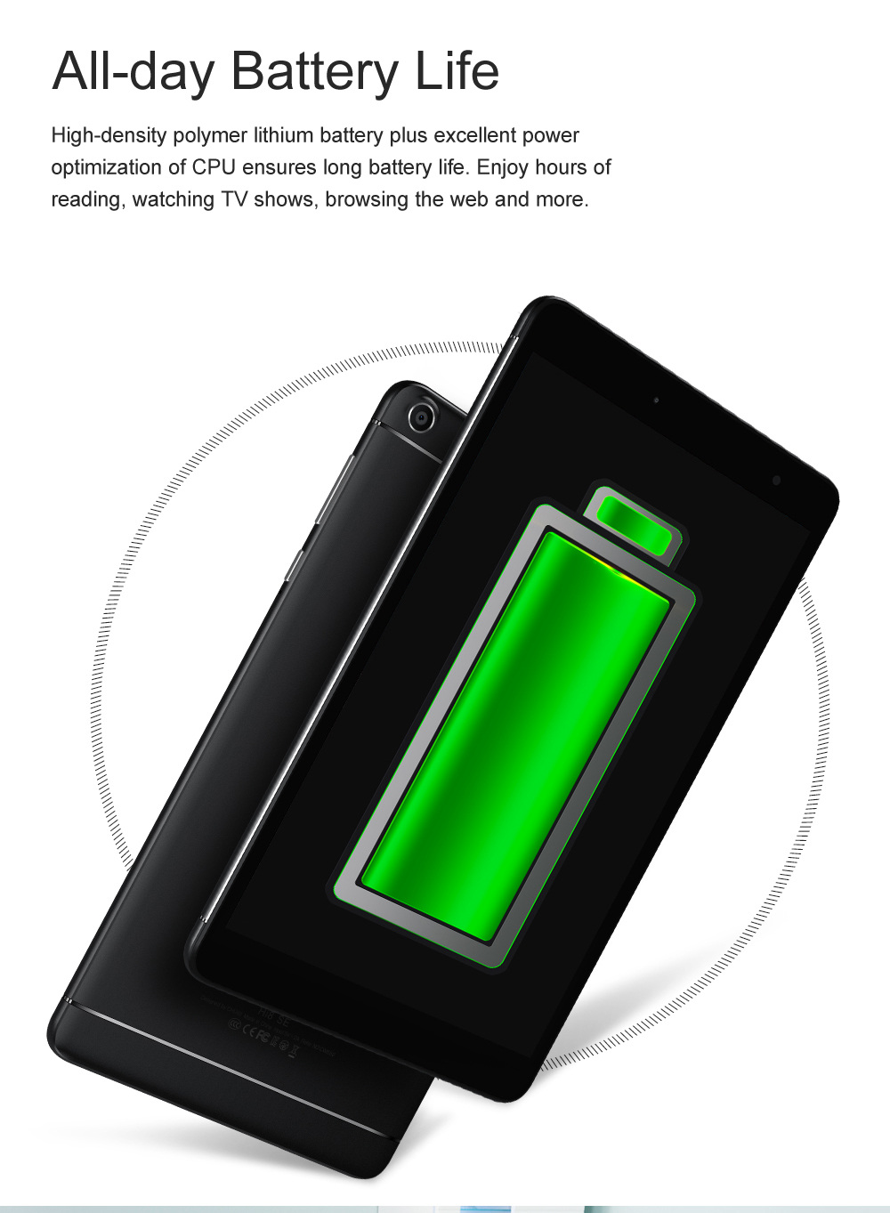 Chuwi HI8 SE Tablet PC MTK8735 Quad Core 8.0" IPS 1920*1200 2GB RAM 32GB ROM Android 8.0 - Black