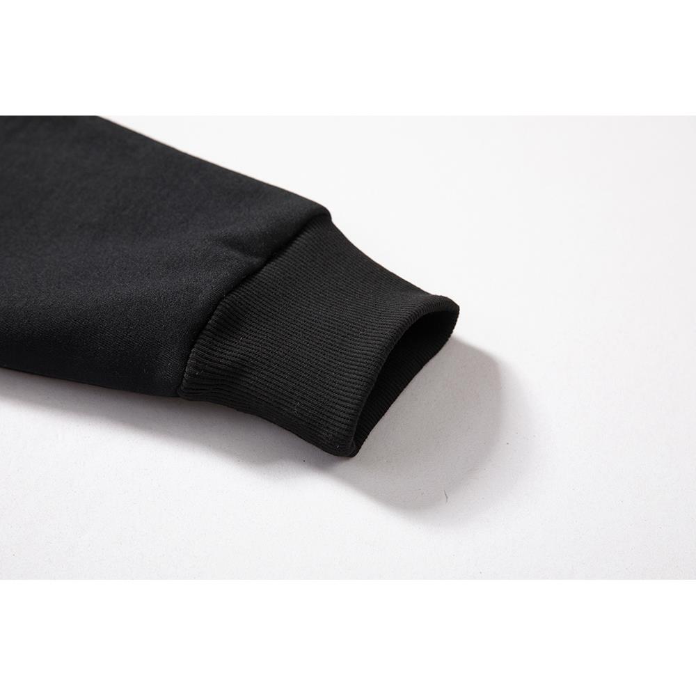 WY36 Men's Casual Color Block Zipper Design Cotton Hoodie Size XL - Red and Black