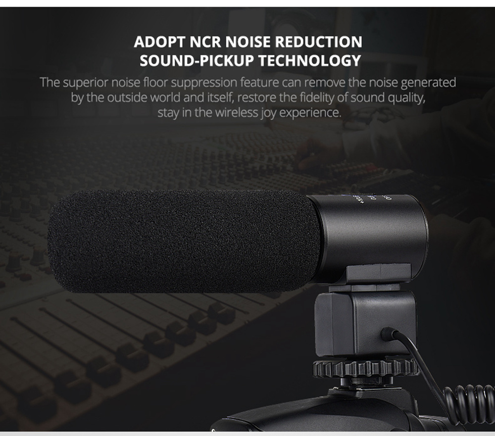 Yelangu MIC03 Professional Wired Microphone Built-in Heart-shaped Pickup Shockproof Design For Sound-pickup In Interview - Black