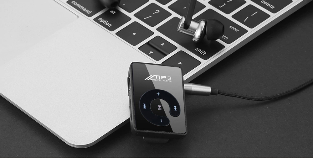 EV374BK Clip Mini USB MP3 Music Media Player 16GB Micro SD TF Card