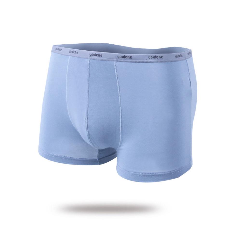 Men Sexy Breathable Medium Waist Underpants Elastic Boxer Underwear Size L - Light Gray