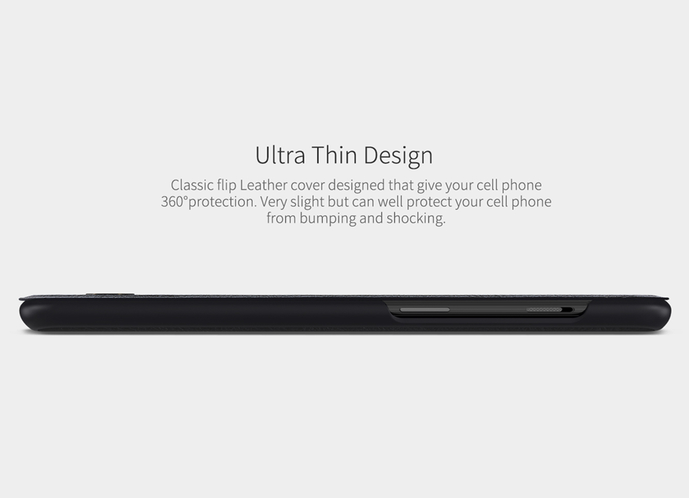 NILLKIN Protective Leather Phone Case for Oneplus 6T Protective Back Cover - Black