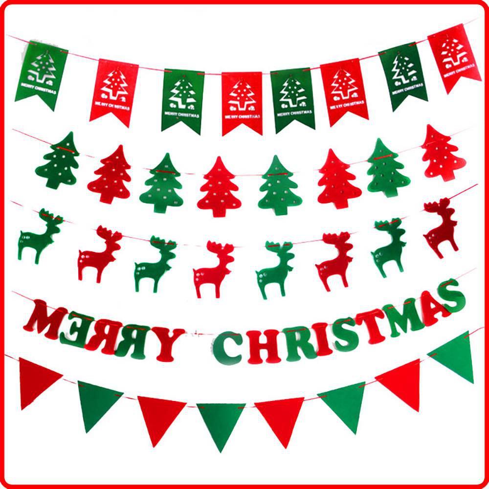 String Flags Hanging Flags for Christmas Decorations Shopping Malls - Hollow Pine