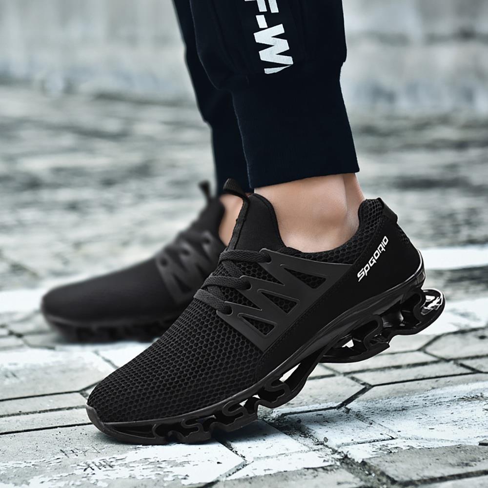 TK10 Men's Casual Outdoor Tennis Sneakers (Breathable Comfortable Color Running Shoes Size EU39.5) - Black