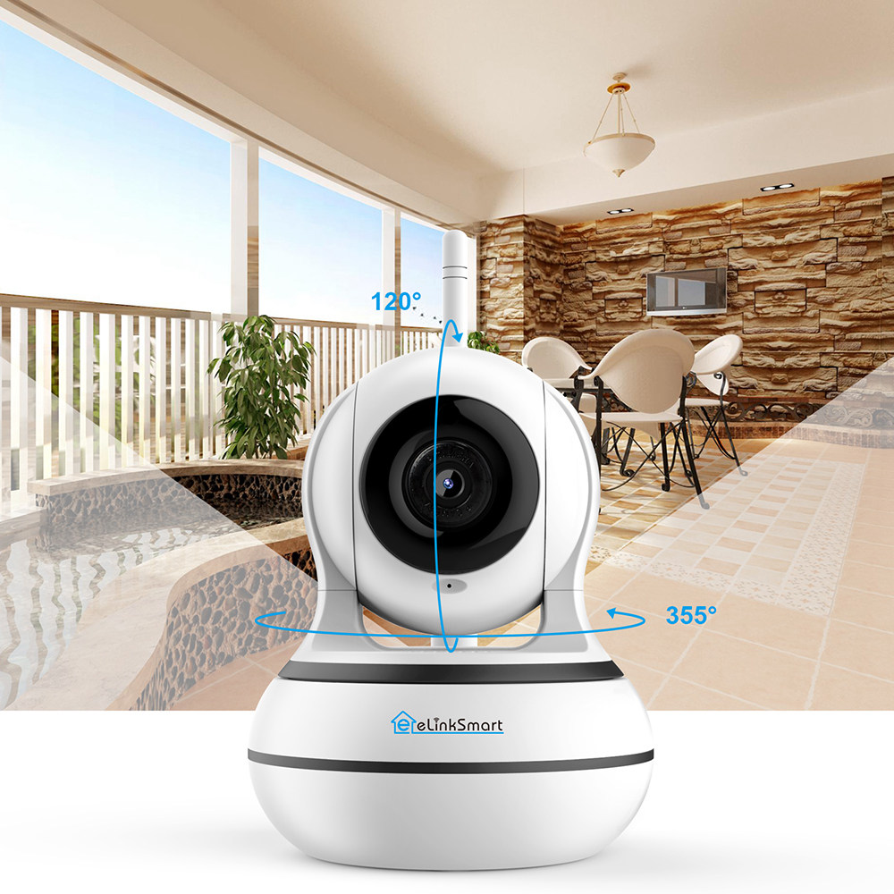 eLinkSmart Star130P 1.3MP 960P Smart Wifi IP Camera Motion Detection Two-Way Calling Audio Night Vision - White UK Plug