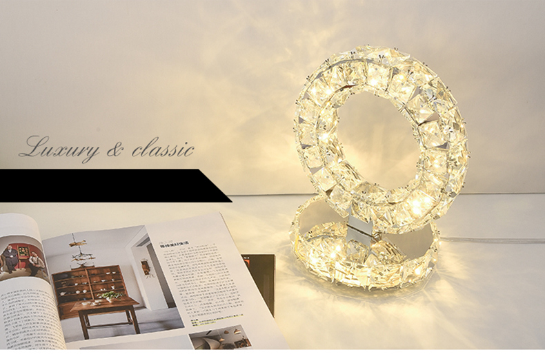 FUMAT Nordic Modern Crystal Glass Table Lamp Round Glaucous Color (Dia 26CM)