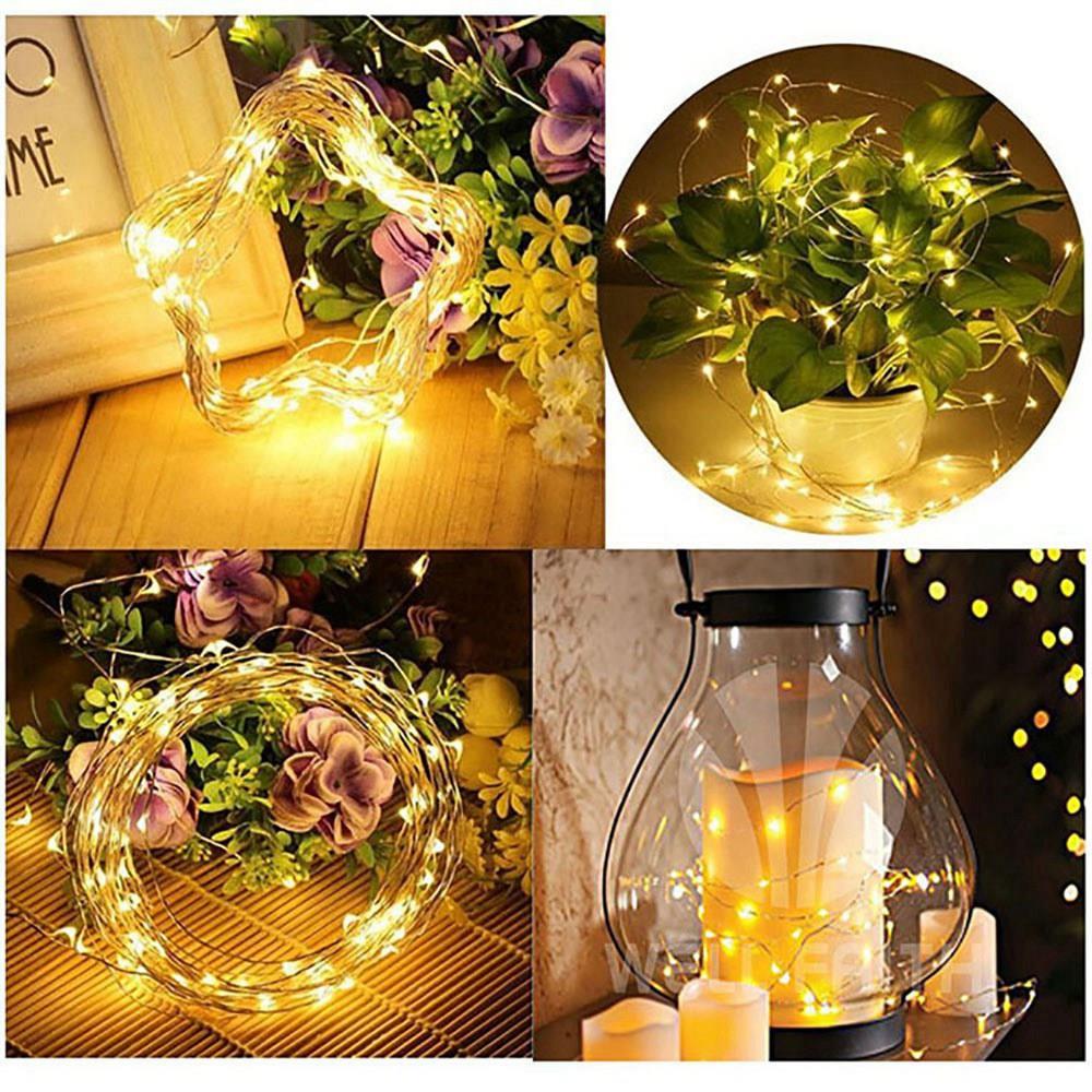 30PCS Fairy LED String Light Copper Wire Strip Light for Wedding Garland Lighting Decoration (3 Meters) - Warm White