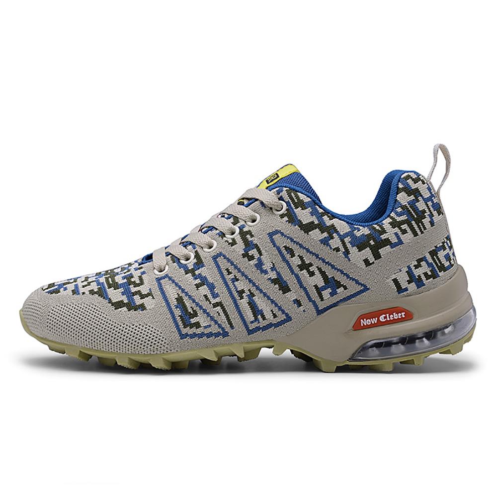 Men Outdoor Mountaineering Mesh Shoes Casual Flying Woven Shoes EU 39.5 - Camouflage Blue